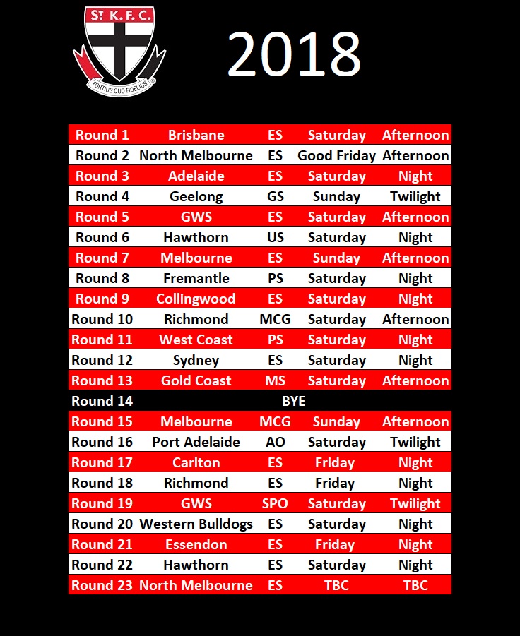 Saints Fixture